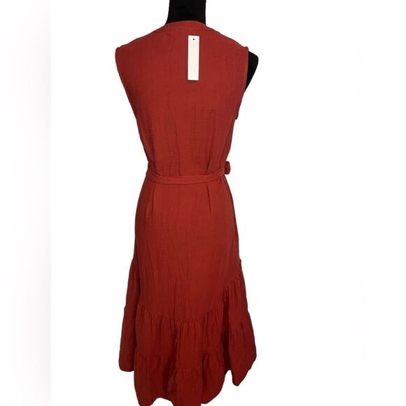 NWT ANTHROPOLOGIE DREW VNECK BUTTON UP RUFFLED MINI DRESS WITH TIE SIZE SMALL - Picture 8 of 11